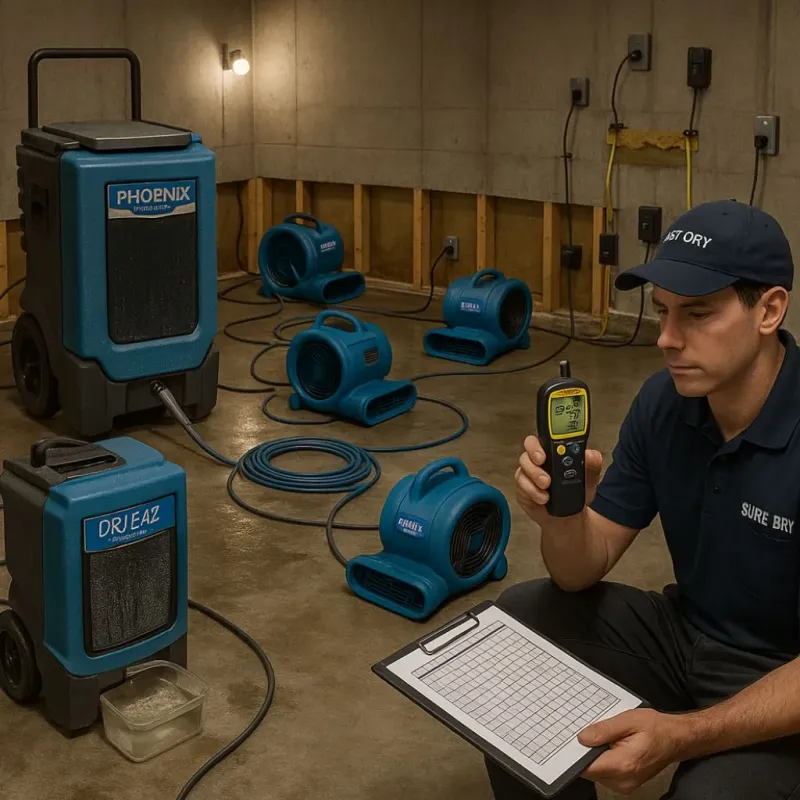 Structural Drying and Dehumidification process in Mower County, MN